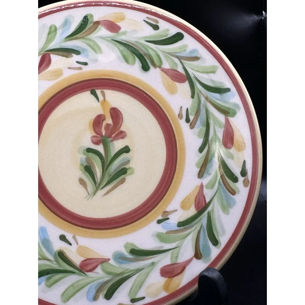 Southern Living Sienna Red‎ Garland Gail Pittman Pottery Trivet Plate 7.25”